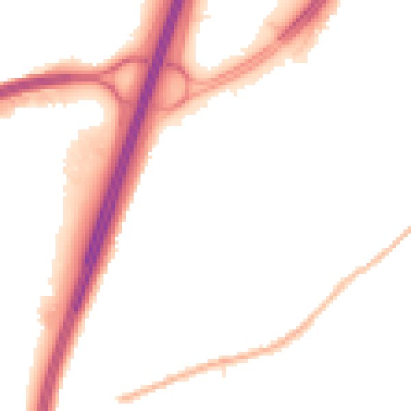 Night-time road noise heatmap for DH1 1AT