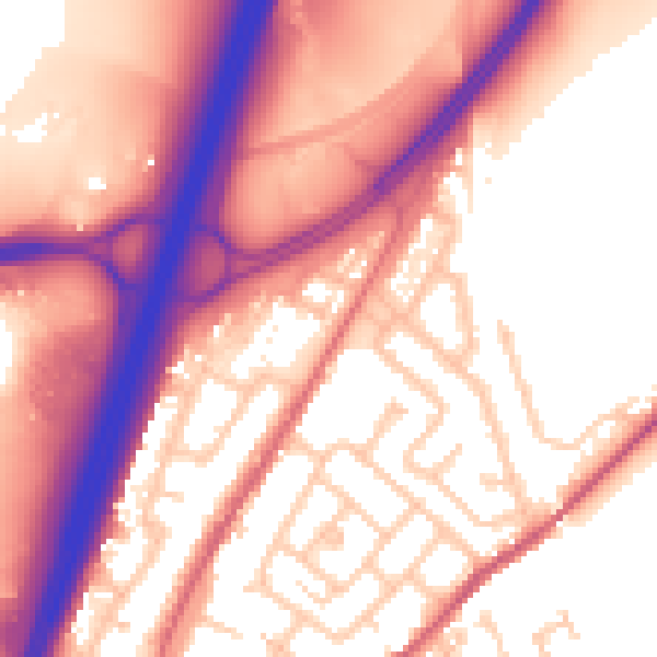 Daytime road noise heatmap for DH1 1AY