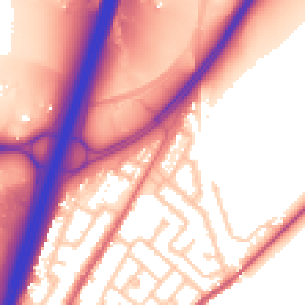 Daytime road noise heatmap for DH1 1BD