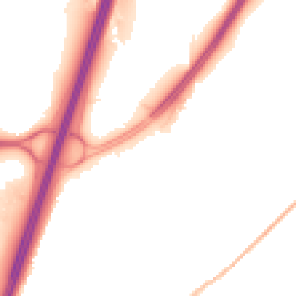 Night-time road noise heatmap for DH1 1BD