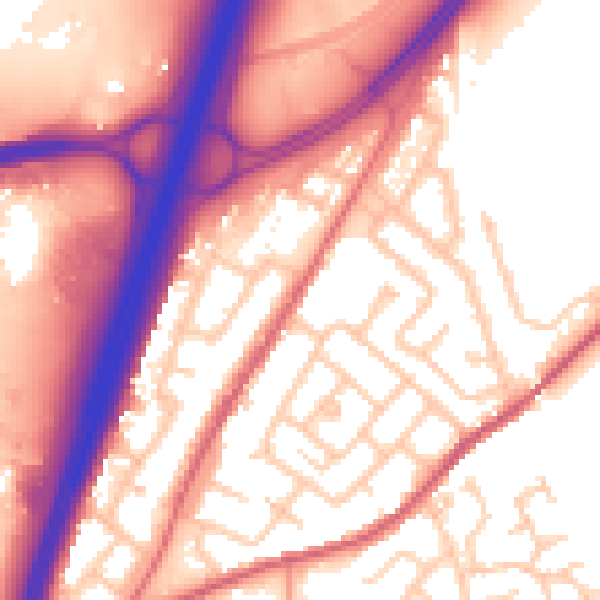Daytime road noise heatmap for DH1 1BG