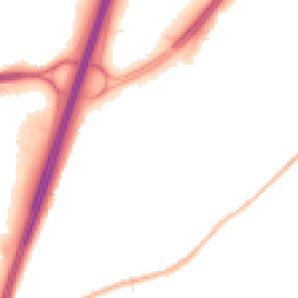 Night-time road noise heatmap for DH1 1BL