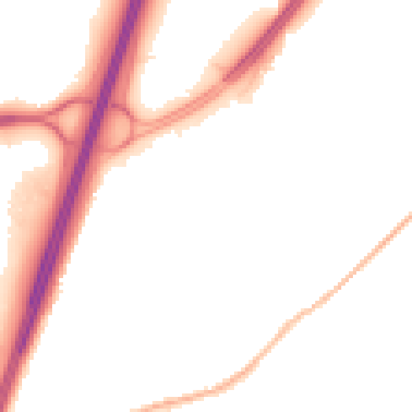 Night-time road noise heatmap for DH1 1BP