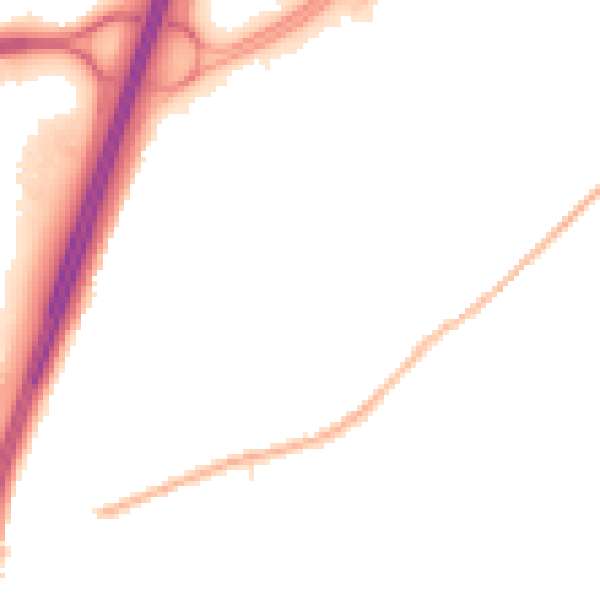 Night-time road noise heatmap for DH1 1NH