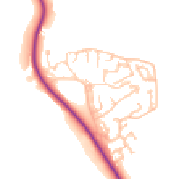 Daytime road noise heatmap for DH1 2FD