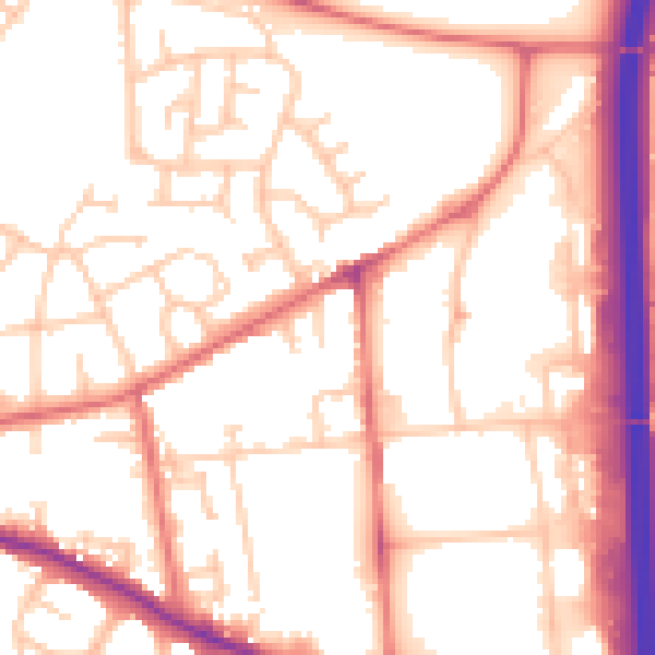 Daytime road noise heatmap for DH1 2LQ