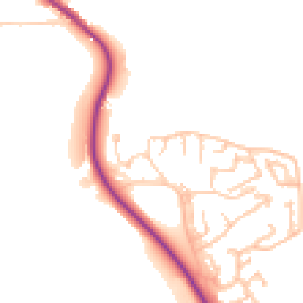 Daytime road noise heatmap for DH1 2PG