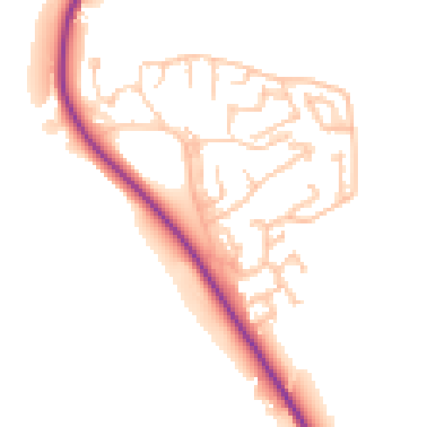 Daytime road noise heatmap for DH1 2PU
