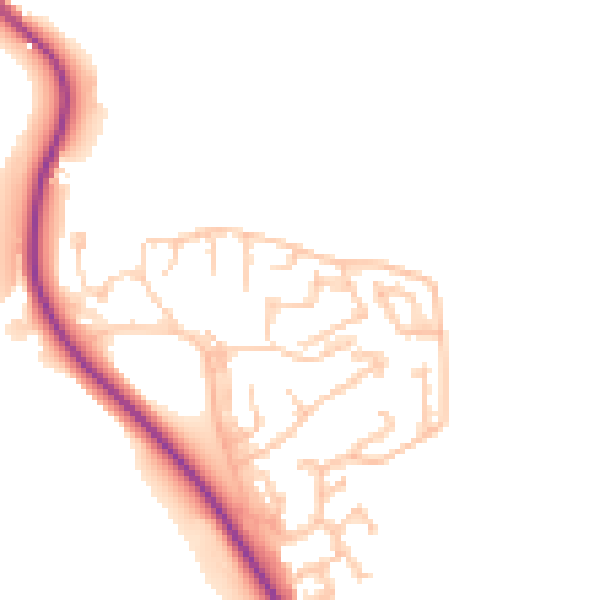 Daytime road noise heatmap for DH1 2PZ
