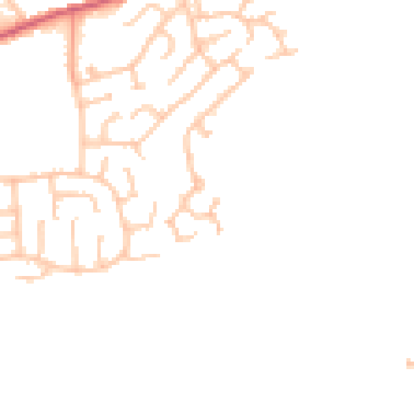 Daytime road noise heatmap for DH1 2UJ