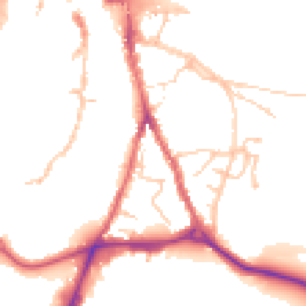 Daytime road noise heatmap for DH1 3HF
