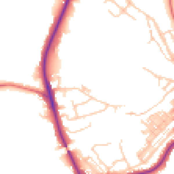 Daytime road noise heatmap for DH1 4BF