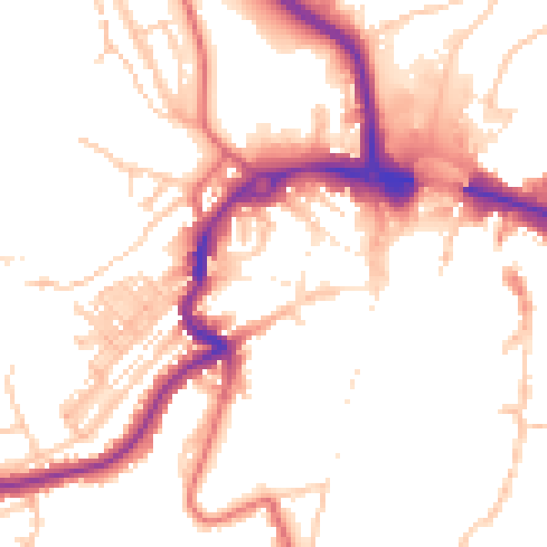 Daytime road noise heatmap for DH1 4ET