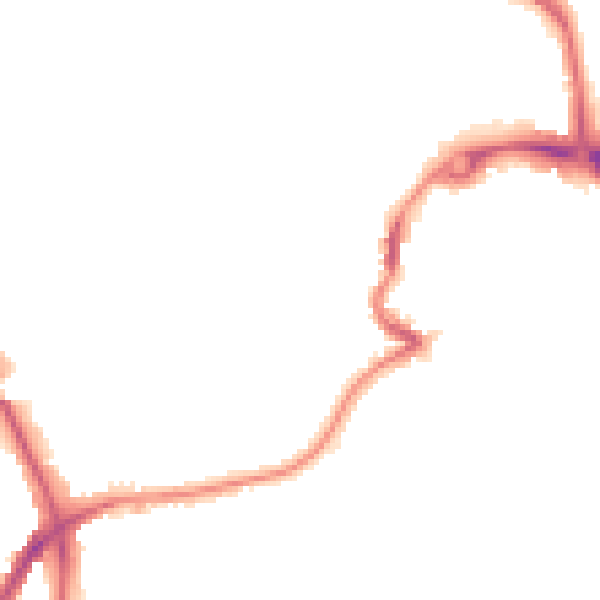 Night-time road noise heatmap for DH1 4EW