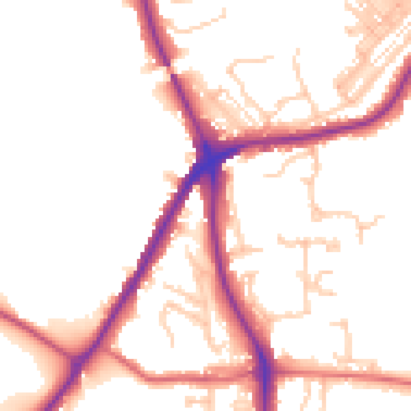Daytime road noise heatmap for DH1 4JY