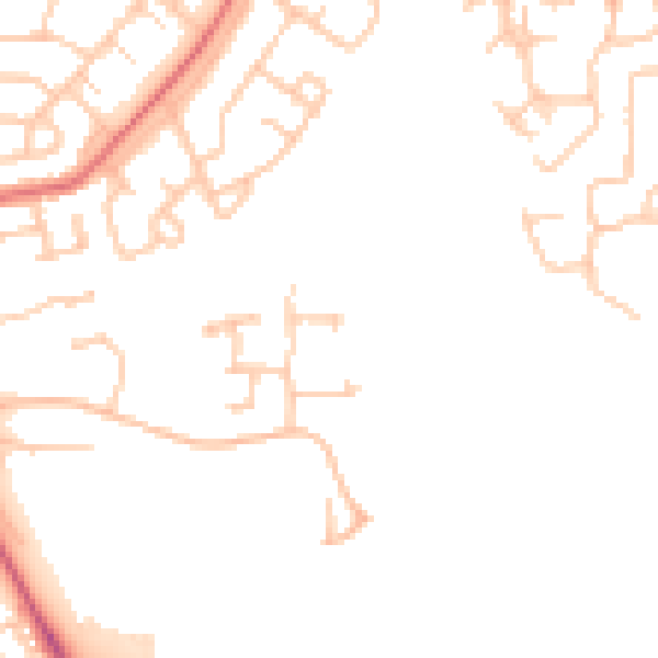 Daytime road noise heatmap for DH1 5ZJ