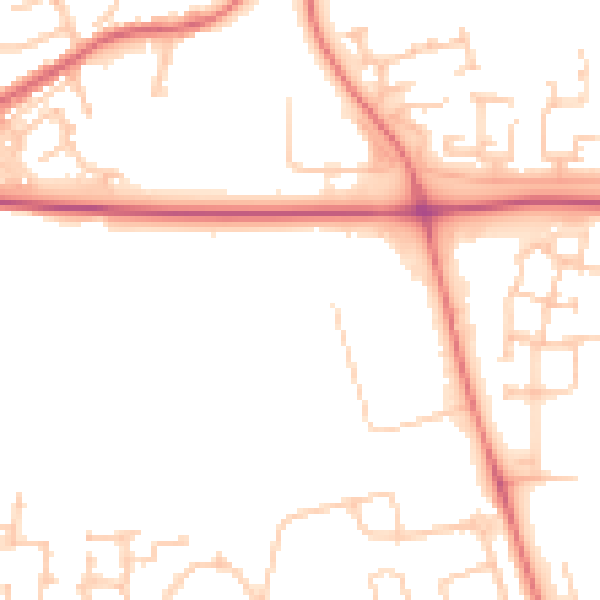 Daytime road noise heatmap for DL1 1AT