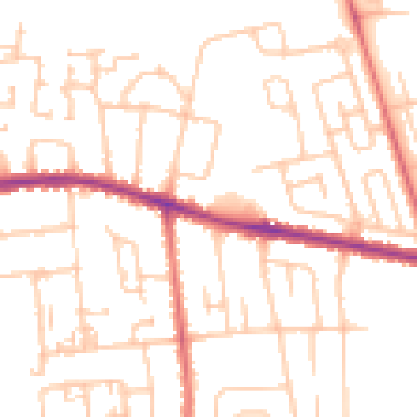 Daytime road noise heatmap for DL1 1BA
