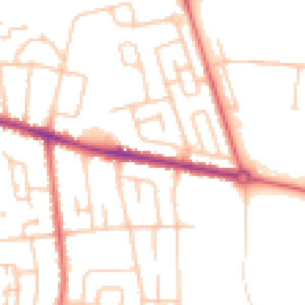 Daytime road noise heatmap for DL1 1BD