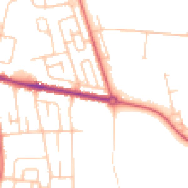 Daytime road noise heatmap for DL1 1BE