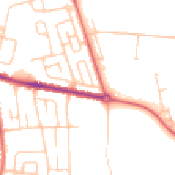 Daytime road noise heatmap for DL1 1BG