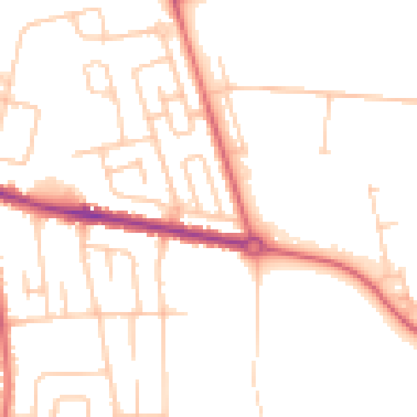 Daytime road noise heatmap for DL1 1BH
