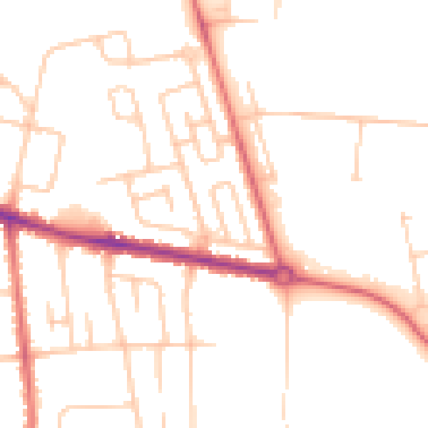 Daytime road noise heatmap for DL1 1BJ