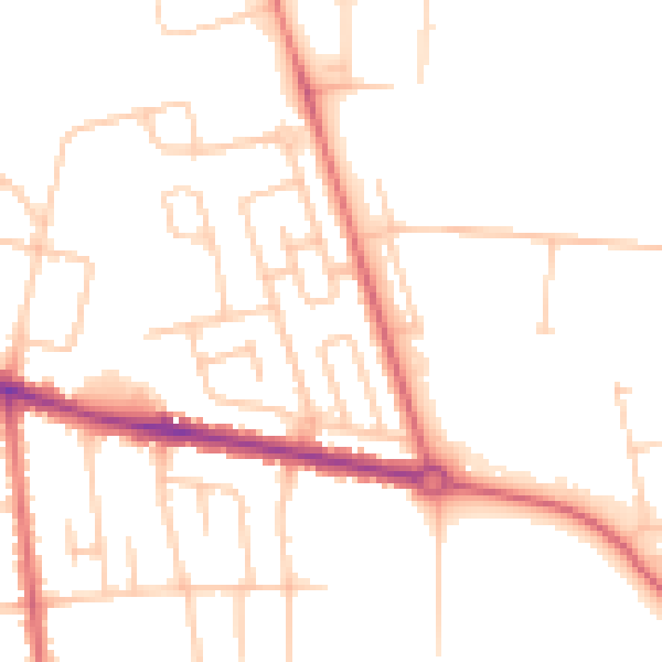 Daytime road noise heatmap for DL1 1BL