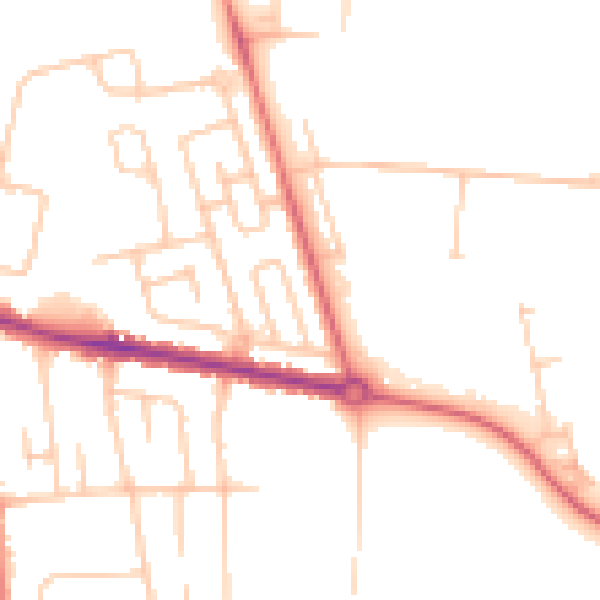 Daytime road noise heatmap for DL1 1BN