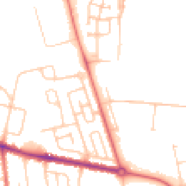 Daytime road noise heatmap for DL1 1DA