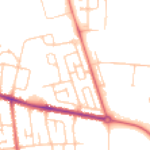 Daytime road noise heatmap for DL1 1DD