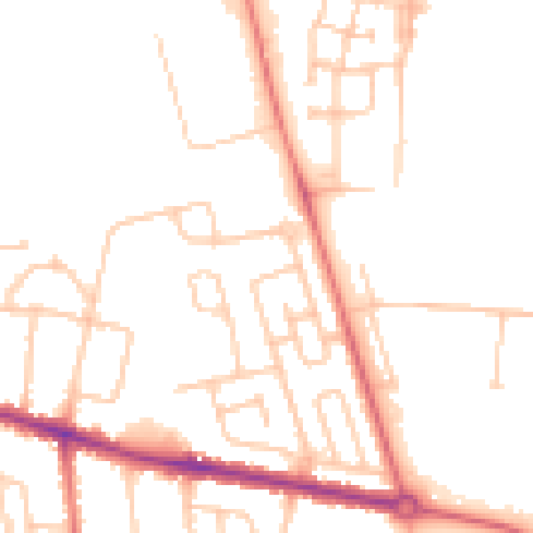 Daytime road noise heatmap for DL1 1DE