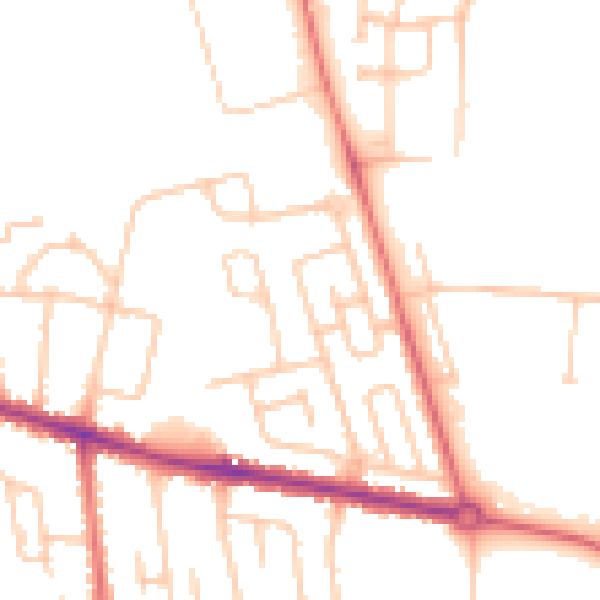 Daytime road noise heatmap for DL1 1DF