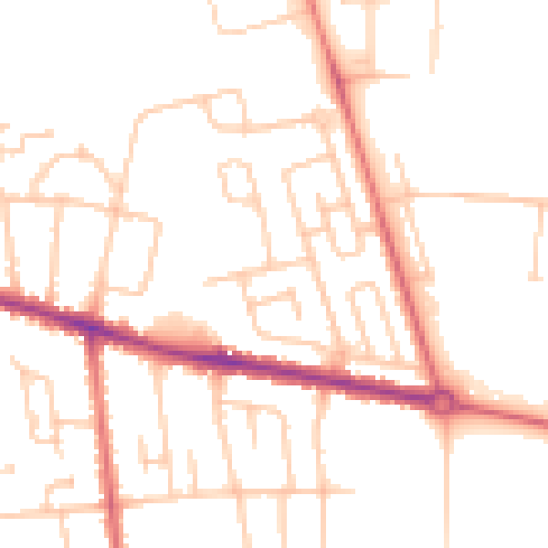 Daytime road noise heatmap for DL1 1DG
