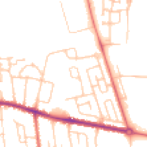 Daytime road noise heatmap for DL1 1DH