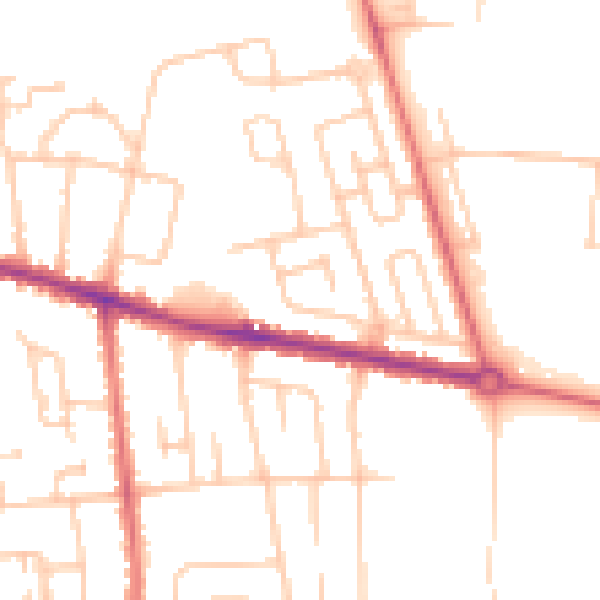 Daytime road noise heatmap for DL1 1DN