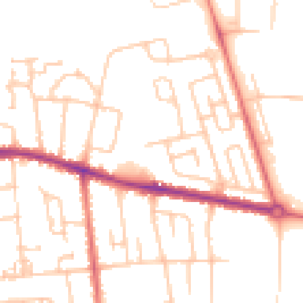 Daytime road noise heatmap for DL1 1DP