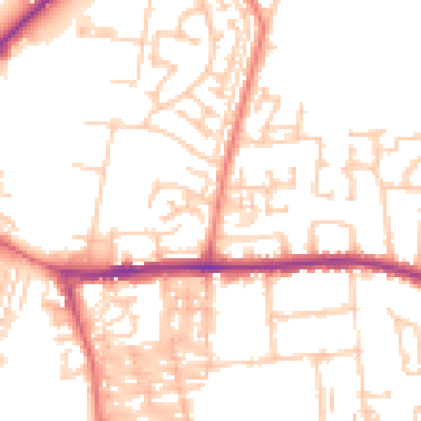 Daytime road noise heatmap for DL1 1DT