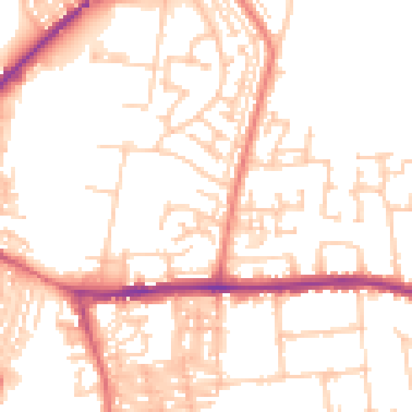 Daytime road noise heatmap for DL1 1DU