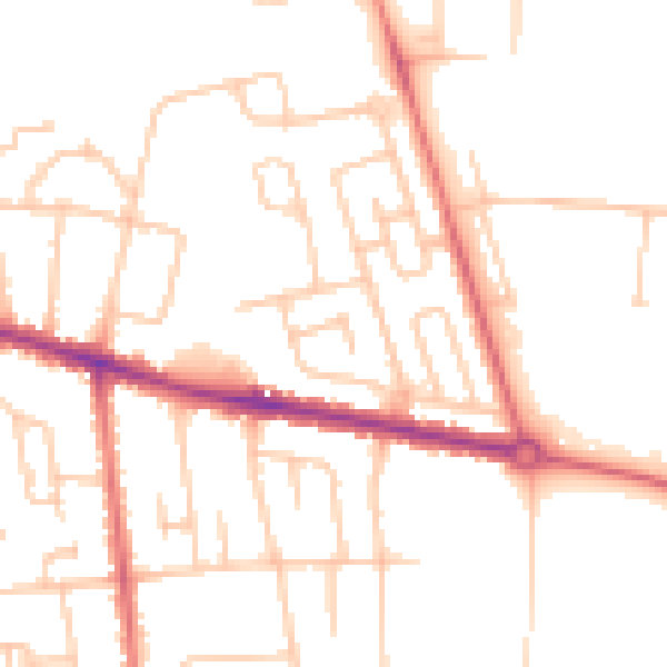 Daytime road noise heatmap for DL1 1DW
