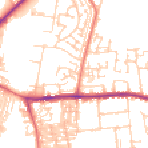 Daytime road noise heatmap for DL1 1DX