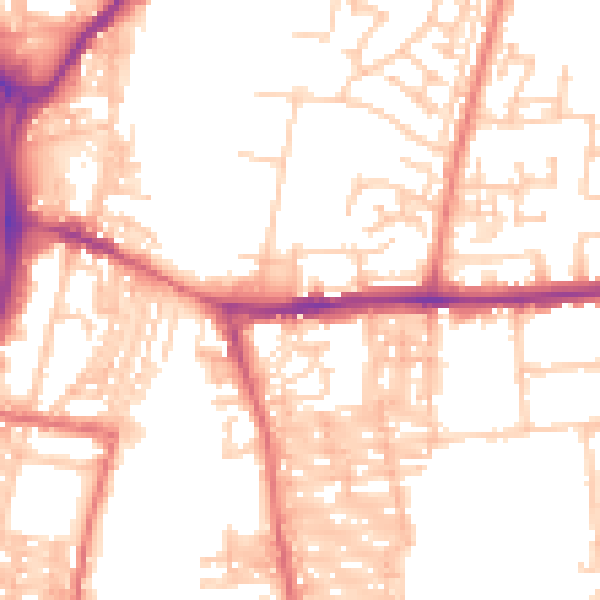Daytime road noise heatmap for DL1 1DZ