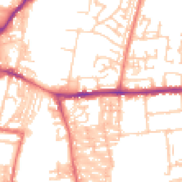 Daytime road noise heatmap for DL1 1EA