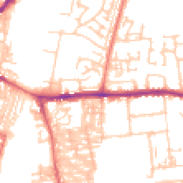 Daytime road noise heatmap for DL1 1EB