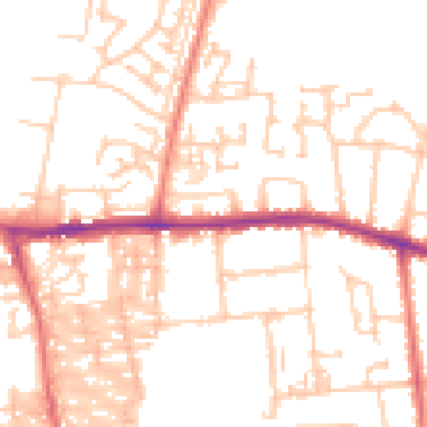 Daytime road noise heatmap for DL1 1ED
