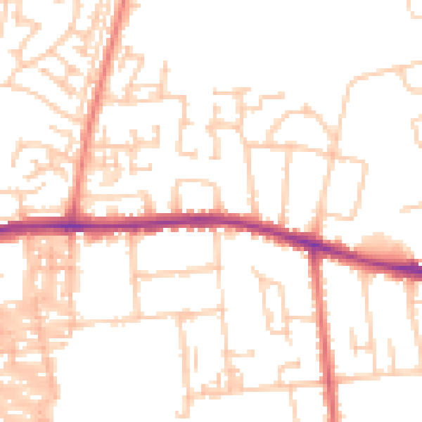Daytime road noise heatmap for DL1 1EE