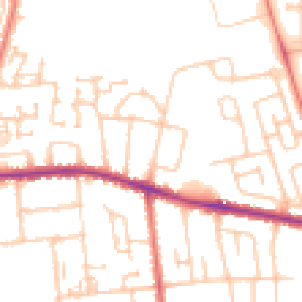 Daytime road noise heatmap for DL1 1EG