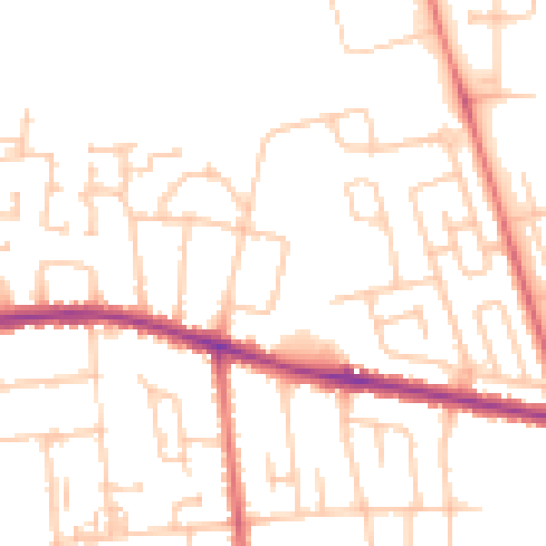 Daytime road noise heatmap for DL1 1EH