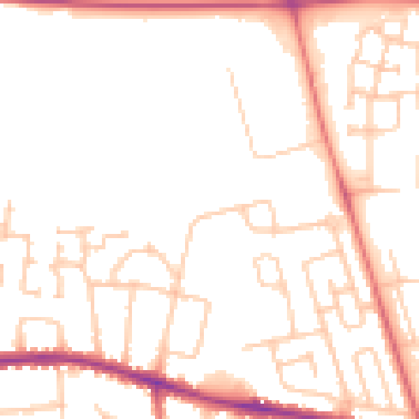Daytime road noise heatmap for DL1 1EJ