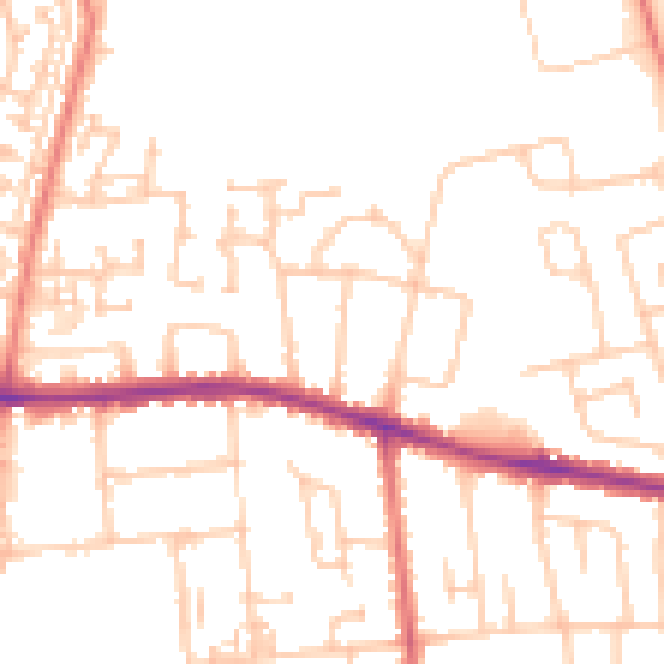 Daytime road noise heatmap for DL1 1EP